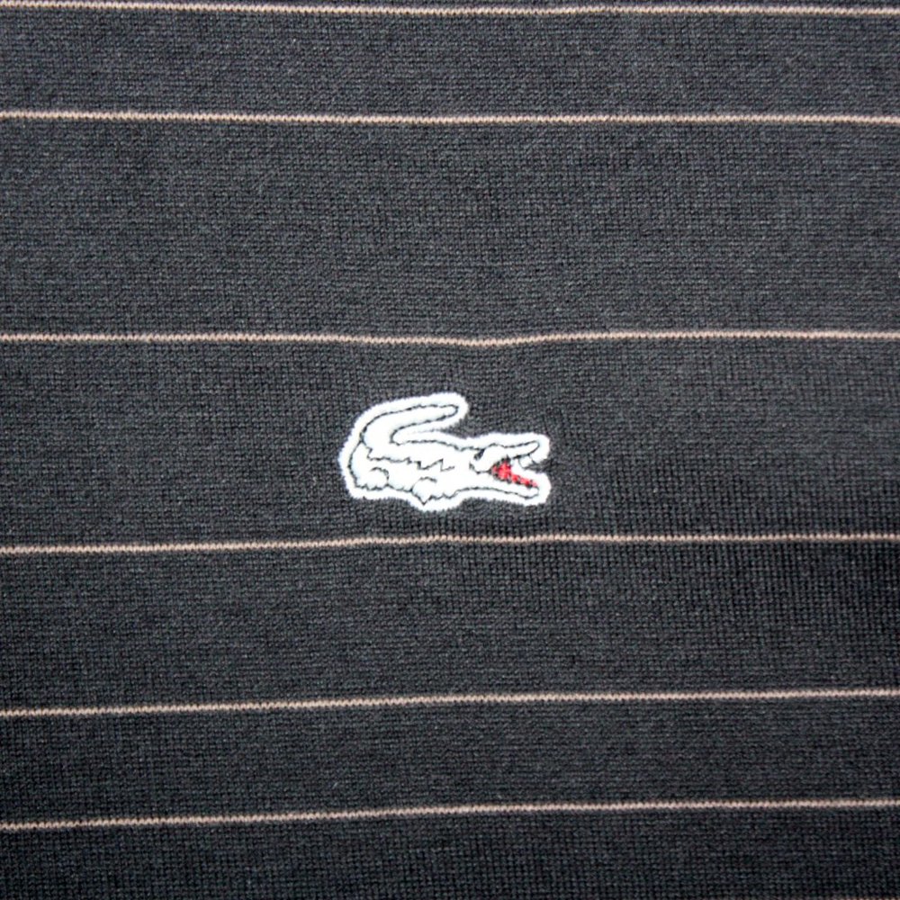 Lacoste Polo Men's size 2 Small striped black